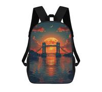 sinyumoney Mochilas Para Niños 17inch Mochila London Bridge Sunset Reflections Mochila Impresa En 3D Para La Escuela Mochila De Moda Mochilas De Viaje Mochilas Escolares Para La Escuela O Para Viajar
