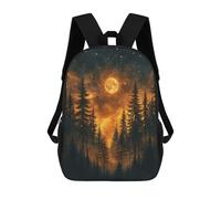 sinyumoney Mochilas Para Niños 17inch Mochila Moonlit Forest Night Sky Mochila Impresa En 3D Para La Escuela Mochila De Moda Mochilas De Viaje Mochilas Escolares Para La Escuela O Para Viajar