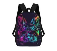 sinyumoney Mochilas Para Niños 17inch Mochila Neon Cat Headphones Art Print -2 Mochila Impresa En 3D Para La Escuela Mochila De Moda Mochilas De Viaje Mochilas Escolares Para La Escuela O Para Viajar