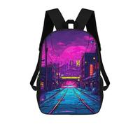 sinyumoney Mochilas Para Niños 17inch Mochila Neon Cityscape Mochila Impresa En 3D Para La Escuela Mochila De Moda Mochilas De Viaje Mochilas Escolares Para La Escuela O Para Viajar