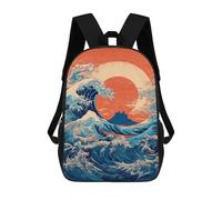 sinyumoney Mochilas Para Niños 17inch Mochila Ocean Waves Sunset Art Print-2 Mochila Impresa En 3D Para La Escuela Mochila De Moda Mochilas De Viaje Mochilas Escolares Para La Escuela O Para Viajar