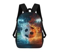 sinyumoney Mochilas Para Niños 17inch Mochila Soccer Ball Fire Water Effect Mochila Impresa En 3D Para La Escuela Mochila De Moda Mochilas De Viaje Mochilas Escolares Para La Escuela O Para Viajar