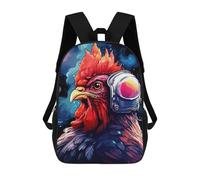 sinyumoney Mochilas Para Niños 17inch Mochila Space Chicken Helmet Art Print-1 Mochila Impresa En 3D Para La Escuela Mochila De Moda Mochilas De Viaje Mochilas Escolares Para La Escuela O Para Viajar