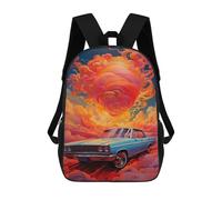 sinyumoney Mochilas Para Niños 17inch Mochila Vintage Car in Fiery Sky Mochila Impresa En 3D Para La Escuela Mochila De Moda Mochilas De Viaje Mochilas Escolares Para La Escuela O Para Viajar