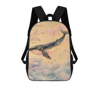 sinyumoney Mochilas Para Niños 17inch Mochila Whale in Cherry Blossom Sky Mochila Impresa En 3D Para La Escuela Mochila De Moda Mochilas De Viaje Mochilas Escolares Para La Escuela O Para Viajar