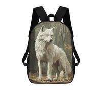 sinyumoney Mochilas Para Niños 17inch Mochila White Wolf in Autumn Forest Mochila Impresa En 3D Para La Escuela Mochila De Moda Mochilas De Viaje Mochilas Escolares Para La Escuela O Para Viajar