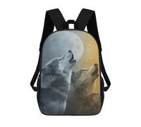sinyumoney Mochilas Para Niños 17inch Mochila Wolves Howling at Moon Mochila Impresa En 3D Para La Escuela Mochila De Moda Mochilas De Viaje Mochilas Escolares Para La Escuela O Para Viajar