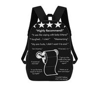 sinyumoney Mochilas Para Niños 5 STAR TOILET PAPER BLACK Mochila Escolar Impresa En 3D Para Niños Mochilas De Viaje De Moda Para Niños Estudiantes Escolares 17inch