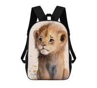 sinyumoney Mochilas Para Niños Adorable Lion Cub Watercolor Art Mochila Escolar Impresa En 3D Para Niños Mochilas De Viaje De Moda Para Niños Estudiantes Escolares 17inch