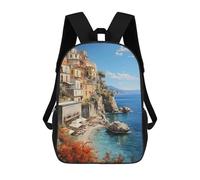 sinyumoney Mochilas Para Niños Amalfi Coast Vista Mochila Escolar Impresa En 3D Mochila De Moda Mochilas Escolares De Viaje Para La Escuela O Viajes 17inch