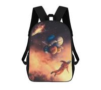 sinyumoney Mochilas Para Niños Astronaut Floating with Planets Mochila Escolar Impresa En 3D Para Niños Mochilas De Viaje De Moda Para Niños Estudiantes Escolares 17inch
