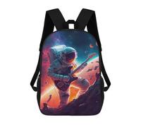sinyumoney Mochilas Para Niños Astronaut Playing Guitar in Space -1 Mochila Escolar Impresa En 3D Para Niños Mochilas De Viaje De Moda Para Niños Estudiantes Escolares 17inch