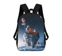 sinyumoney Mochilas Para Niños Astronaut Roasting Marshmallows on A Floating Rock Mochila Escolar Impresa En 3D Para Niños Mochilas De Viaje De Moda Para Niños Estudiantes Escolares 17inch