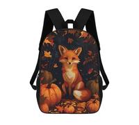 sinyumoney Mochilas Para Niños Autumn Fox Pumpkins Mochila Escolar Mochila Para Niños Mochila De Viaje Mochilas Para Libros Mochila Impresa En 3D Para Niños Y Niñas 17inch