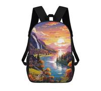 sinyumoney Mochilas Para Niños Autumnal Lake Sunset Mochila Escolar Impresa En 3D Mochila De Moda Mochilas Escolares De Viaje Para La Escuela O Viajes 17inch