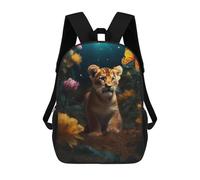 sinyumoney Mochilas Para Niños Baby Tiger in A Garden of Flowers Mochila Escolar Impresa En 3D Para Niños Mochilas De Viaje De Moda Para Niños Estudiantes Escolares 17inch