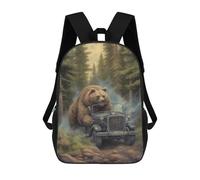 sinyumoney Mochilas Para Niños Bear on The Run Mochila Escolar Impresa En 3D Para Niños Mochilas De Viaje De Moda Para Niños Estudiantes Escolares 17inch