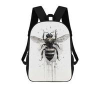 sinyumoney Mochilas Para Niños Bee Beauty Black Ink Mochila Escolar Impresa En 3D Para Niños Mochilas De Viaje De Moda Para Niños Estudiantes Escolares 17inch