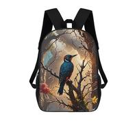 sinyumoney Mochilas Para Niños Bird in Autumn Forest Mochila Escolar Mochila Para Niños Mochila De Viaje Mochilas Para Libros Mochila Impresa En 3D Para Niños Y Niñas 17inch