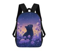 sinyumoney Mochilas Para Niños Black Cat Under Starry Sky Mochila Escolar Mochila Para Niños Mochila De Viaje Mochilas Para Libros Mochila Impresa En 3D Para Niños Y Niñas 17inch