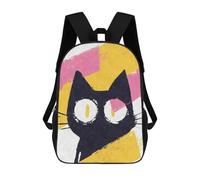 sinyumoney Mochilas Para Niños Black Cat with Big Eyes Abstract Mochila Escolar Impresa En 3D Para Niños Mochilas De Viaje De Moda Para Niños Estudiantes Escolares 17inch