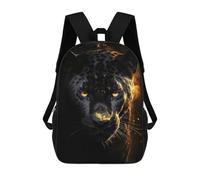 sinyumoney Mochilas Para Niños Black Jaguar in Gold Mochila Escolar Mochila Para Niños Mochila De Viaje Mochilas Para Libros Mochila Impresa En 3D Para Niños Y Niñas 17inch