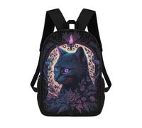 sinyumoney Mochilas Para Niños Black Light Cat 2 Mochila Escolar Impresa En 3D Para Niños Mochilas De Viaje De Moda Para Niños Estudiantes Escolares 17inch
