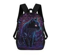 sinyumoney Mochilas Para Niños Black Light Cat 25 Mochila Escolar Impresa En 3D Para Niños Mochilas De Viaje De Moda Para Niños Estudiantes Escolares 17inch