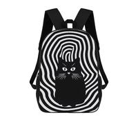 sinyumoney Mochilas Para Niños Black White Hypno Cat Mochila Escolar Impresa En 3D Mochila De Moda Mochilas Escolares De Viaje Para La Escuela O Viajes 17inch