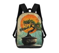 sinyumoney Mochilas Para Niños Bonsai Tree with Sunset Mochila Escolar Impresa En 3D Mochila De Moda Mochilas Escolares De Viaje Para La Escuela O Viajes 17inch