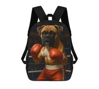 sinyumoney Mochilas Para Niños Boxer Dog in Boxing Ring Mochila Escolar Mochila Para Niños Mochila De Viaje Mochilas Para Libros Mochila Impresa En 3D Para Niños Y Niñas 17inch