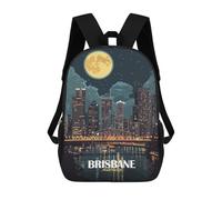 sinyumoney Mochilas Para Niños Brisbane Australia Cityscape at Night Mochila Escolar Impresa En 3D Para Niños Mochilas De Viaje De Moda Para Niños Estudiantes Escolares 17inch
