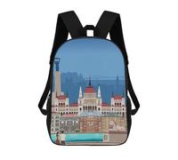 sinyumoney Mochilas Para Niños Budapest Travel Print Mochila Escolar Impresa En 3D Para Niños Mochilas De Viaje De Moda Para Niños Estudiantes Escolares 17inch