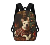 sinyumoney Mochilas Para Niños Bull Terrier in Sweater Dog by Fireplace Mochila Escolar Impresa En 3D Para Niños Mochilas De Viaje De Moda Para Niños Estudiantes Escolares 17inch