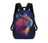 sinyumoney Mochilas Para Niños Capybara Rainbow Portrait Mochila Escolar Impresa En 3D Para Niños Mochilas De Viaje De Moda Para Niños Estudiantes Escolares 17inch