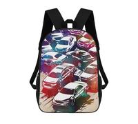 sinyumoney Mochilas Para Niños Cars Watercolor Art Mochila Escolar Mochila Para Niños Mochila De Viaje Mochilas Para Libros Mochila Impresa En 3D Para Niños Y Niñas 17inch