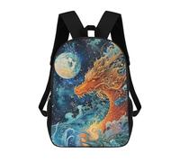sinyumoney Mochilas Para Niños Celestial Dragons Gaze Mochila Escolar Impresa En 3D Mochila De Moda Mochilas Escolares De Viaje Para La Escuela O Viajes 17inch