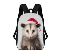 sinyumoney Mochilas Para Niños Christmas Opossum Portrait Mochila Escolar Impresa En 3D Para Niños Mochilas De Viaje De Moda Para Niños Estudiantes Escolares 17inch