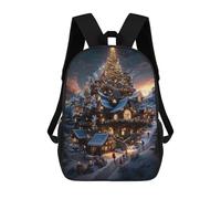 sinyumoney Mochilas Para Niños Christmas Village in The Mountains Mochila Escolar Impresa En 3D Para Niños Mochilas De Viaje De Moda Para Niños Estudiantes Escolares 17inch