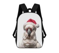 sinyumoney Mochilas Para Niños Cockatoo Wearing A Santa Hat Mochila Escolar Mochila Para Niños Mochila De Viaje Mochilas Para Libros Mochila Impresa En 3D Para Niños Y Niñas 17inch