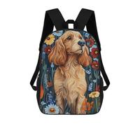 sinyumoney Mochilas Para Niños Cocker Spaniel in Meadow Flowers Dog Wall Art Print Mochila Escolar Impresa En 3D Para Niños Mochilas De Viaje De Moda Para Niños Estudiantes Escolares 17inch