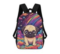 sinyumoney Mochilas Para Niños Colorful Cute Pug Mochila Escolar Impresa En 3D Mochila De Moda Mochilas Escolares De Viaje Para La Escuela O Viajes 17inch