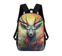 sinyumoney Mochilas Para Niños Colorful Deer Portrait-10 Mochila Escolar Mochila Para Niños Mochila De Viaje Mochilas Para Libros Mochila Impresa En 3D Para Niños Y Niñas 17inch