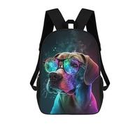 sinyumoney Mochilas Para Niños Colorful Dog Glasses Art Mochila Escolar Impresa En 3D Para Niños Mochilas De Viaje De Moda Para Niños Estudiantes Escolares 17inch