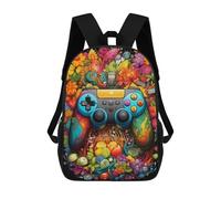 sinyumoney Mochilas Para Niños Colorful Floral Gaming Controller Artwork Mochila Escolar Mochila Para Niños Mochila De Viaje Mochilas Para Libros Mochila Impresa En 3D Para Niños Y Niñas 17inch