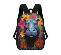 sinyumoney Mochilas Para Niños Colorful Hippo Portrait Mochila Escolar Mochila Para Niños Mochila De Viaje Mochilas Para Libros Mochila Impresa En 3D Para Niños Y Niñas 17inch