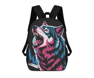 sinyumoney Mochilas Para Niños Colorful Howling Wolf Illustration Mochila Escolar Impresa En 3D Para Niños Mochilas De Viaje De Moda Para Niños Estudiantes Escolares 17inch