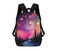sinyumoney Mochilas Para Niños Colorful Night Sky Landscape Mochila Escolar Mochila Para Niños Mochila De Viaje Mochilas Para Libros Mochila Impresa En 3D Para Niños Y Niñas 17inch