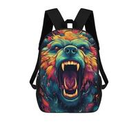 sinyumoney Mochilas Para Niños Colorful Roaring Bear Illustration Mochila Escolar Impresa En 3D Mochila De Moda Mochilas Escolares De Viaje Para La Escuela O Viajes 17inch