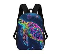 sinyumoney Mochilas Para Niños Colorful Sea Turtle in Deep Blue Mochila Escolar Impresa En 3D Para Niños Mochilas De Viaje De Moda Para Niños Estudiantes Escolares 17inch